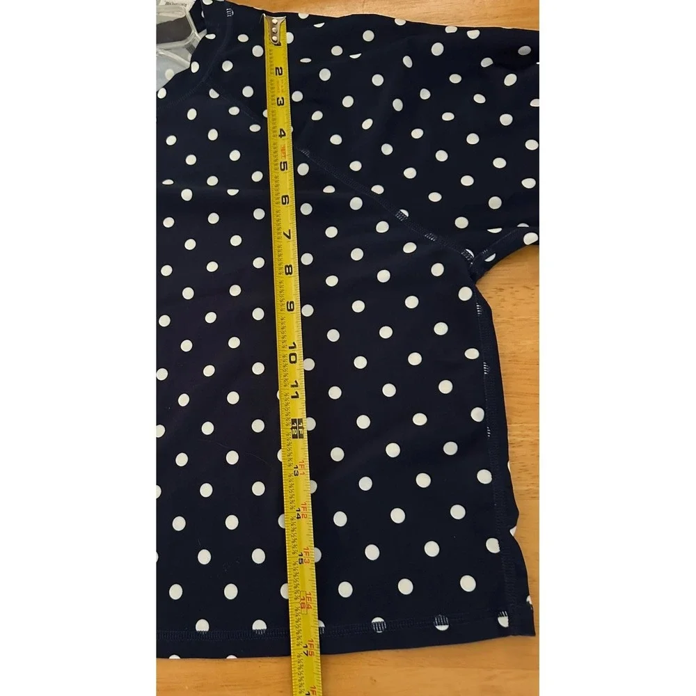 NWT Women's Shade & Shore Polka Dot Cropped Long Sleeve Rash Guard Size XL (16)